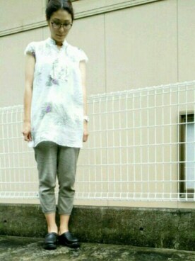 「AIC.（エーアイシー）の
（シャツ/ブラウス、ホワイト系）」を使った、ちゃおさん（レディース・168cm）の夏コーディネート