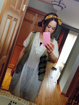 「Spick & Span（スピックアンドスパン）のアイテム（チュニック、ホワイト系）」を使った、tomomiさん（レディース・163cm）の夏コーディネート