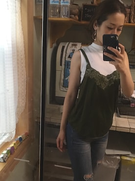 「重ね着」｜「アイテム（キャミソール）」を使った、ちあり♡さん（レディース・163cm・30代）の夏コーディネート