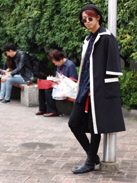 「mode」｜「アイテム（ダウンジャケット/コート）」を使った、koheyさん（メンズ・176cm）の秋コーディネート