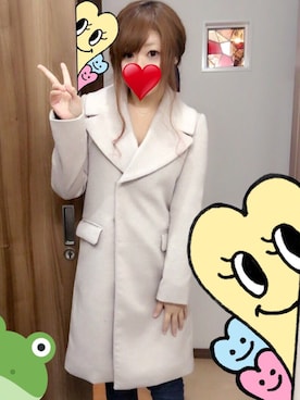 「COCO DEAL（ココディール）のアイテム（チェスターコート）」を使った、yppさん（レディース・159cm）の冬コーディネート