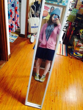 「アイテム（つなぎ/オールインワン、ブルー系）」を使った、ぴいさん（レディース・149cm）の春コーディネート