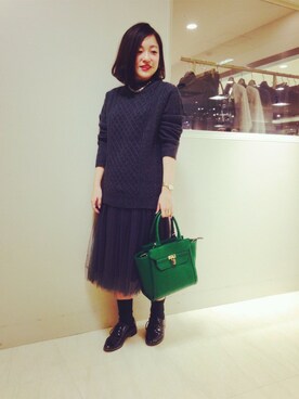 恵比寿アトレスタッフさん（レディース・160cm）の秋コーディネート