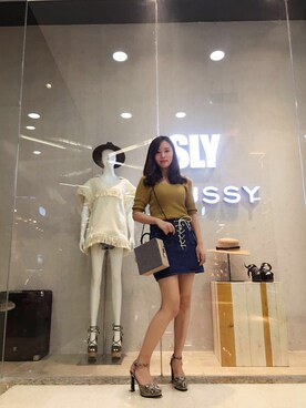 「SLY（スライ）のアイテム（その他）」を使った、Lvy❥さん（レディース・165cm）の春コーディネート