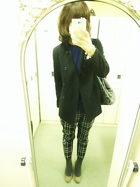 「Pコート」｜「アイテム（腕時計）」を使った、mahaloさん（レディース・174cm）の冬コーディネート