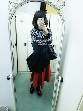「フェアアイルニット」｜mahaloさん（レディース・174cm）の冬コーディネート