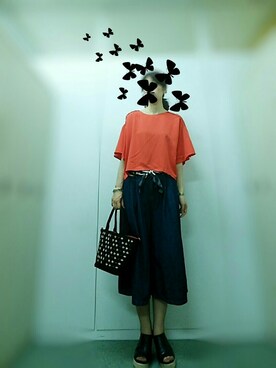 「トートバック」｜「アイテム（その他）」を使った、mahaloさん（レディース・174cm）の夏コーディネート
