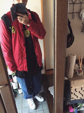 「VOLCOM（ボルコム）のアイテム（ナイロンジャケット）」を使った、なおたまるさん（メンズ・175cm）の冬コーディネート