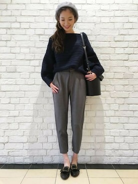 「ジーナシス」｜「アイテム（ハンチング/ベレー帽）」を使った、JEANASISららぽーとTOKYO-BAY STAFFさん（レディース・170cm）の秋コーディネート