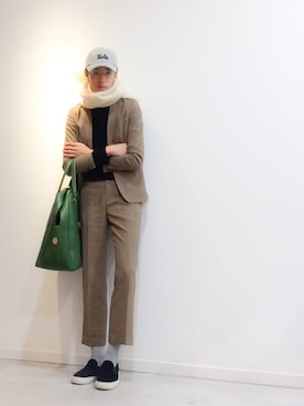 「セットアップスタイル」｜「アイテム（レッグウェア）」を使った、Grow 細田 真吾さん（メンズ・176cm）の秋コーディネート