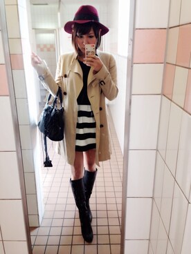 「ウィッグ」｜「アイテム（トレンチコート）」を使った、kikumiさん（レディース・167cm）の秋コーディネート