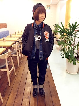 「Subcrew（サブクルー）のアイテム」を使った、楊昀潼Elsie Yangさん（レディース・159cm）の春コーディネート