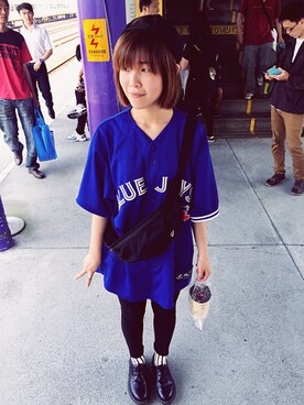 「NIKE(ナイキ)のアイテム(ショルダーバッグ)」を使った、楊昀潼Elsie Yangさん(レディース・159cm)の春コーディネート