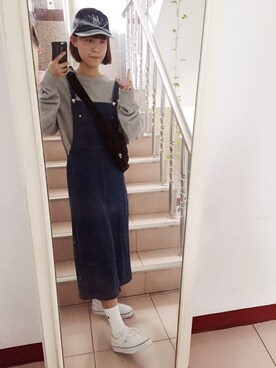 「NIKE(ナイキ)のアイテム(ショルダーバッグ)」を使った、楊昀潼Elsie Yangさん(レディース・159cm)の秋コーディネート