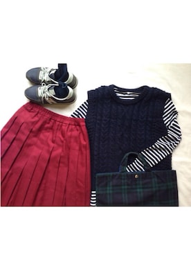 「MARGARET HOWEEL」｜「アイテム（スカート）」を使った、patyさん（レディース・160cm）の秋コーディネート