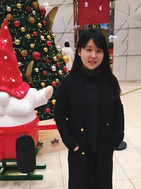 「ZARA（ザラ）のアイテム（ダッフルコート、ブラック系）」を使った、Angelaaaさん（レディース）の冬コーディネート