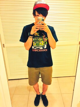 「ROLLING CRADLE（ローリングクレイドル）のアイテム（Tシャツ/カットソー）」を使った、Yuuudeeeさん（メンズ・168cm）の秋コーディネート