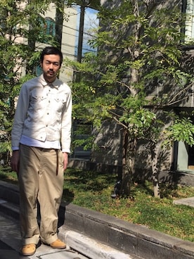 「VINTAGE（ヴィンテージ）のアイテム（チノパンツ）」を使った、KEN MATSUMOTO さん（メンズ・178cm）の冬コーディネート