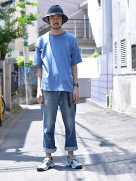 「アイテム（デニムパンツ）」を使った、KEN MATSUMOTO さん（メンズ・178cm）の春コーディネート