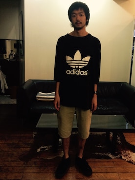 「アイテム（チノパンツ）」を使った、KEN MATSUMOTO さん（メンズ・178cm）の夏コーディネート