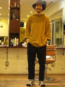 「アイテム（パーカー）」を使った、KEN MATSUMOTO さん（メンズ・178cm）の夏コーディネート