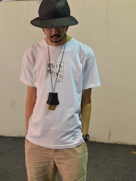 「JOHN LAWRENCE SULLIVAN（ジョンローレンスサリバン）のアイテム（帽子）」を使った、KEN MATSUMOTO さん（メンズ・178cm）の夏コーディネート