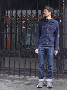 「ザノースフェイス」｜「アイテム（デニムジャケット）」を使った、KEN MATSUMOTO さん（メンズ・178cm）の秋コーディネート