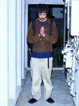 「ゆったりシルエット」｜「アイテム（その他シューズ）」を使った、KEN MATSUMOTO さん（メンズ・178cm）の秋コーディネート