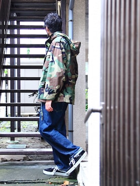 「Supreme （シュプリーム）のアイテム（パンツ）」を使った、KEN MATSUMOTO さん（メンズ・178cm）の秋コーディネート