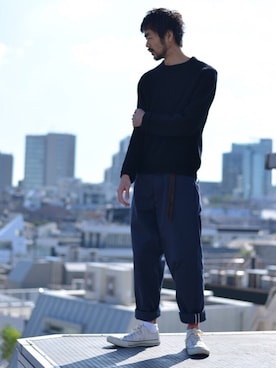 「YAECA（ヤエカ）のアイテム」を使った、KEN MATSUMOTO さん（メンズ・178cm）の秋コーディネート