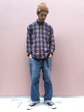 「ARROW（アロー）のアイテム」を使った、KEN MATSUMOTO さん（メンズ・178cm）の秋コーディネート