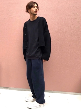 「Champion（チャンピオン）のアイテム（その他パンツ）」を使った、KEN MATSUMOTO さん（メンズ・178cm）の秋コーディネート