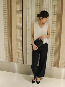 「ネイビー×ホワイト」｜nogumiさん（レディース・163cm）の夏コーディネート