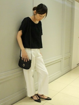 「FRAMeWORK（フレームワーク）のアイテム（パンツ）」を使った、nogumiさん（レディース・162cm）の夏コーディネート