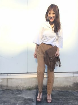 「FRAMeWORK（フレームワーク）のアイテム（バッグ）」を使った、nogumiさん（レディース・162cm）の夏コーディネート