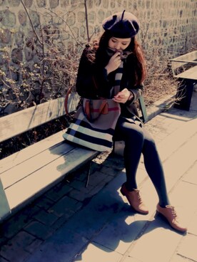 「PULL&BEAR（プルアンドベア）のアイテム（ミリタリージャケット）」を使った、Ferlyn さん（レディース・165cm）の秋コーディネート