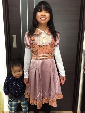 「axes femme（アクシーズファム）のアイテム（ワンピース）」を使った、kotokotoさん（キッズ・135cm）の冬コーディネート