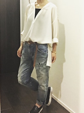 「STUDIOUS(ステュディオス)のアイテム(その他シューズ)」を使った、タイラさん(レディース・152cm)の春コーディネート