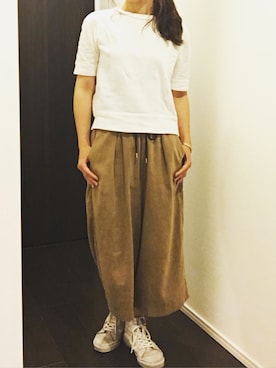 「B7（ベーセッツ）のアイテム（パンツ）」を使った、タイラさん（レディース・152cm）の夏コーディネート