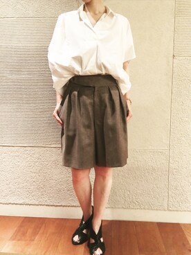 「B7（ベーセッツ）のアイテム（パンツ）」を使った、タイラさん（レディース・152cm）の夏コーディネート