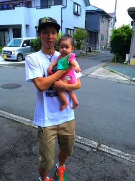 「PORTER（ポーター）のアイテム（その他）」を使った、濱二郎さん（メンズ・173cm）の夏コーディネート