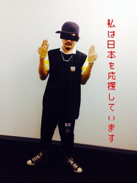 「アイテム（ブローチ/コサージュ）」を使った、Takuma Nagashimaさん（メンズ・169cm）の夏コーディネート