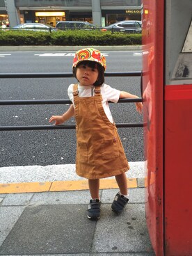 「チャイハネ（チャイハネ）のアイテム（キャップ）」を使った、コニさん（キッズ・100cm）の夏コーディネート