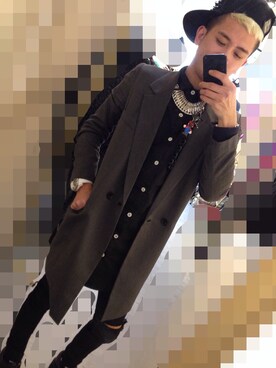 「H&M（エイチ・アンド・エム）のアイテム（ネックレス、グレー系）」を使った、歐利さん（メンズ）の夏コーディネート