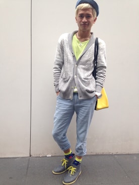 「GU（ジーユー）のアイテム（ブーツ、グレー系）」を使った、歐利さん（メンズ）の夏コーディネート