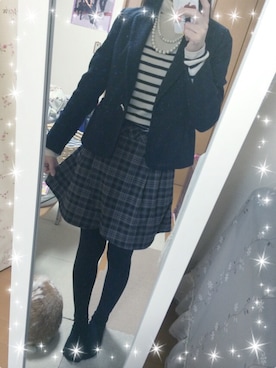 「Rewde（ルゥデ）のアイテム（ジャケット/アウター）」を使った、ゆんさん（レディース・158cm）の冬コーディネート
