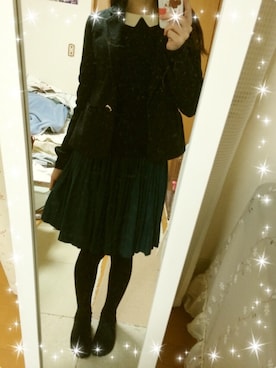 「Rewde（ルゥデ）のアイテム（ジャケット/アウター）」を使った、ゆんさん（レディース・158cm）の冬コーディネート