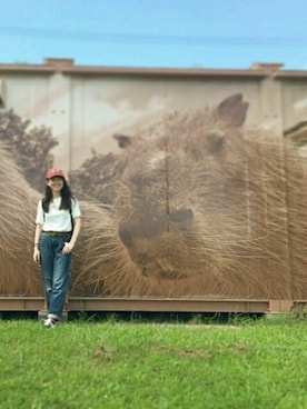 「Abercrombie&Fitch（アバークロンビーアンドフィッチ）のアイテム（帽子）」を使った、hinayoさん（レディース・155cm）の秋コーディネート