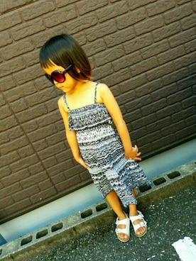 「AZUL by moussy（アズールバイマウジー）のアイテム（ワンピース/ドレス）」を使った、S'maさん（キッズ・100cm）の夏コーディネート