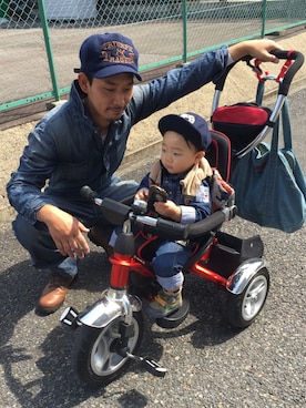 「petit main（プティマイン）のアイテム（帽子）」を使った、KATOさん（メンズ・178cm）の春コーディネート